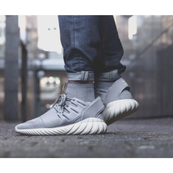 adidas Originals Tubular Doom Winter Grey Primeknit Sock Trainers Men Sz 10.5 US